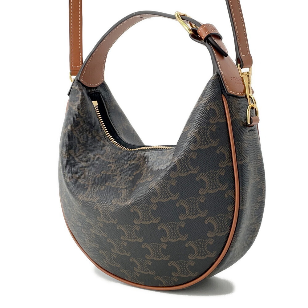 Celine Triomphe Teen Lulu Handbag Calf Leather Brown Bag - Picture 2 of 12